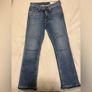 Rag & Bone Size 26 Straight Ankle Cropped Jean with Blue bottom Frill